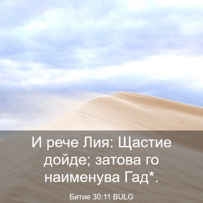 Picture 03 - Битие 30:11 BULG - И рече Лия: Щастие дойде; - Bible Verse Picture