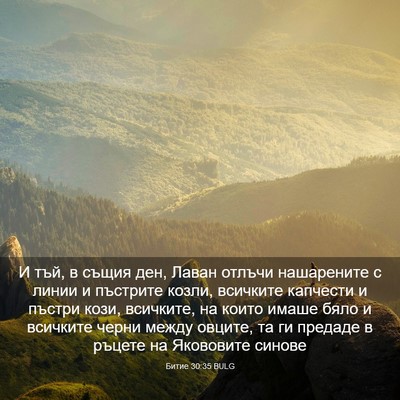 Picture 03 - Битие 30:35 BULG - И тъй, в същия ден, Лаван - Bible Verse Picture