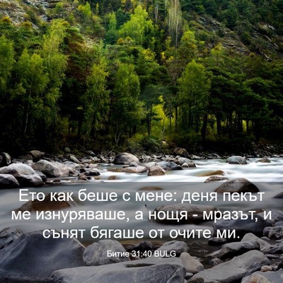 Picture 03 - Битие 31:40 BULG - Ето как беше с мене: деня - Bible Verse Picture