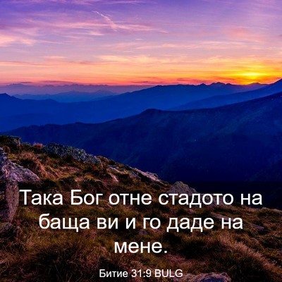 Picture 03 - Битие 31:9 BULG - Така Бог отне стадото на - Bible Verse Picture