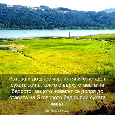 Picture 03 - Битие 32:32 BULG - Затова и до днес - Bible Verse Picture