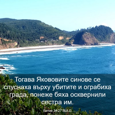 Picture 03 - Битие 34:27 BULG - Тогава Якововите синове се - Bible Verse Picture