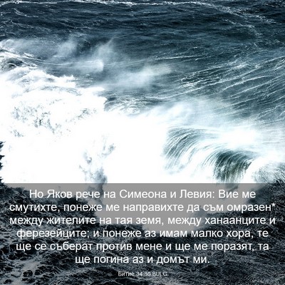 Picture 03 - Битие 34:30 BULG - Но Яков рече на Симеона и - Bible Verse Picture