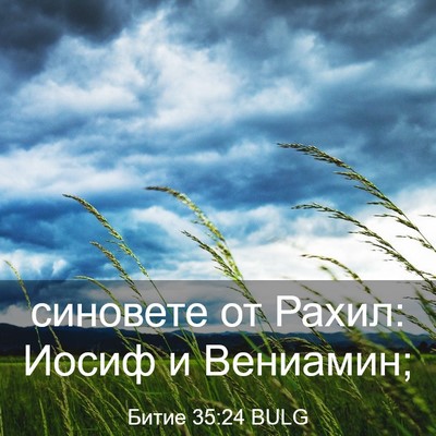 Picture 03 - Битие 35:24 BULG - синовете от Рахил: Иосиф и - Bible Verse Picture