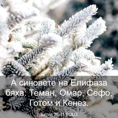 Picture 03 - Битие 36:11 BULG - А синовете на Елифаза бяха: - Bible Verse Picture