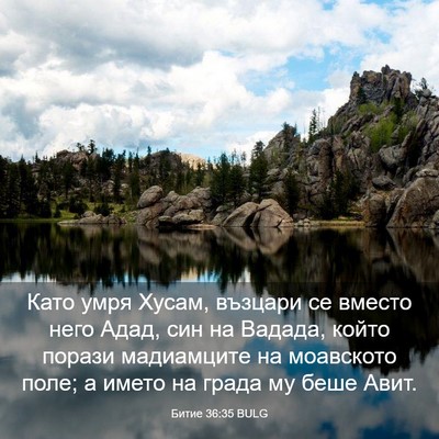 Picture 03 - Битие 36:35 BULG - Като умря Хусам, възцари се - Bible Verse Picture