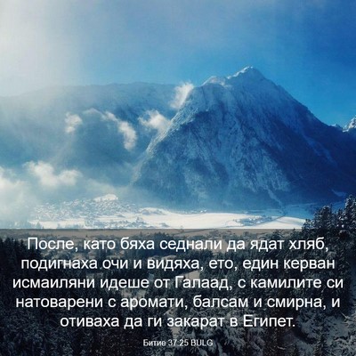 Picture 03 - Битие 37:25 BULG - После, като бяха седнали да - Bible Verse Picture