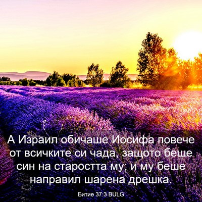 Picture 03 - Битие 37:3 BULG - А Израил обичаше Иосифа - Bible Verse Picture