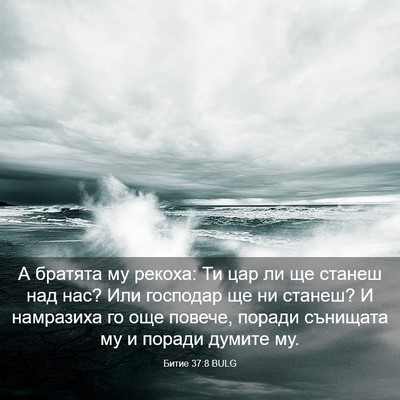 Picture 03 - Битие 37:8 BULG - А братята му рекоха: Ти цар - Bible Verse Picture