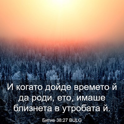 Picture 03 - Битие 38:27 BULG - И когато дойде времето й да - Bible Verse Picture