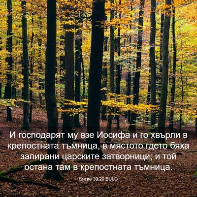 Picture 03 - Битие 39:20 BULG - И господарят му взе Иосифа - Bible Verse Picture