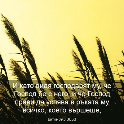 Picture 03 - Битие 39:3 BULG - И като видя господарят му, - Bible Verse Picture