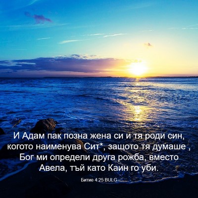 Picture 03 - Битие 4:25 BULG - И Адам пак позна жена си и - Bible Verse Picture