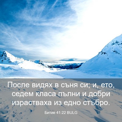 Picture 03 - Битие 41:22 BULG - После видях в съня си; и, - Bible Verse Picture