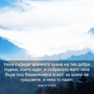 Picture 03 - Битие 41:35 BULG - Нека съберат всичката - Bible Verse Picture