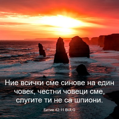 Picture 03 - Битие 42:11 BULG - Ние всички сме синове на - Bible Verse Picture