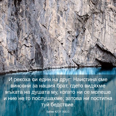 Picture 03 - Битие 42:21 BULG - И рекоха си един на друг: - Bible Verse Picture