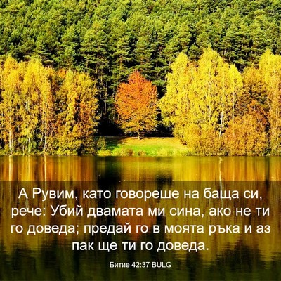 Picture 03 - Битие 42:37 BULG - А Рувим, като говореше на - Bible Verse Picture