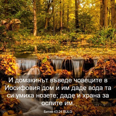 Picture 03 - Битие 43:24 BULG - И домакинът въведе - Bible Verse Picture