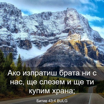 Picture 03 - Битие 43:4 BULG - Ако изпратиш брата ни с - Bible Verse Picture