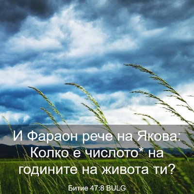 Picture 03 - Битие 47:8 BULG - И Фараон рече на Якова: - Bible Verse Picture