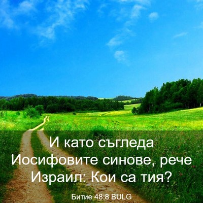 Picture 03 - Битие 48:8 BULG - И като съгледа Иосифовите - Bible Verse Picture