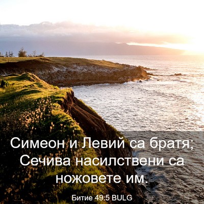 Picture 03 - Битие 49:5 BULG - Симеон и Левий са братя; - Bible Verse Picture