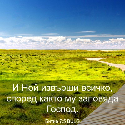 Picture 03 - Битие 7:5 BULG - И Ной извърши всичко, - Bible Verse Picture