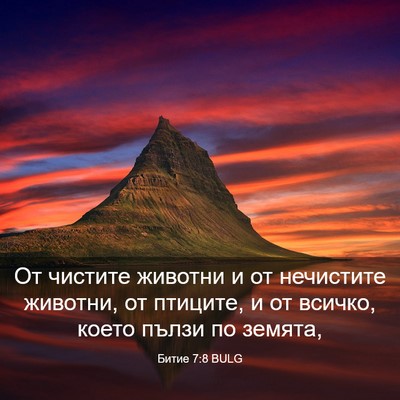 Picture 03 - Битие 7:8 BULG - От чистите животни и от - Bible Verse Picture
