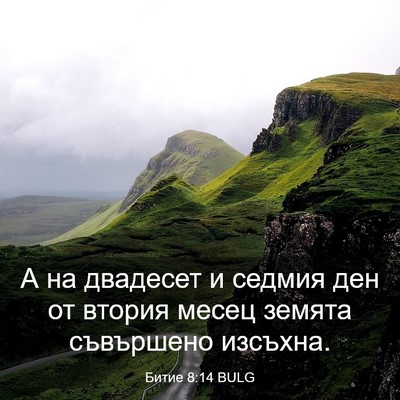 Picture 03 - Битие 8:14 BULG - А на двадесет и седмия ден - Bible Verse Picture