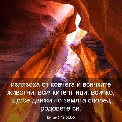 Picture 03 - Битие 8:19 BULG - излязоха от ковчега и - Bible Verse Picture