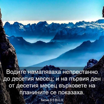 Picture 03 - Битие 8:5 BULG - Водите намаляваха - Bible Verse Picture