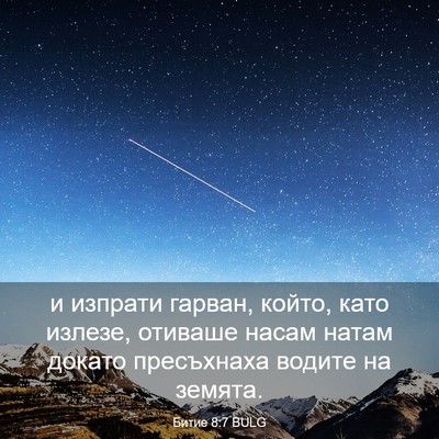 Picture 03 - Битие 8:7 BULG - и изпрати гарван, който, - Bible Verse Picture