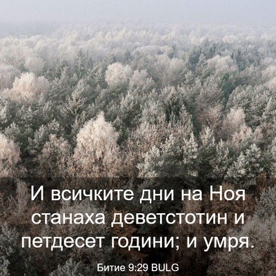 Picture 03 - Битие 9:29 BULG - И всичките дни на Ноя - Bible Verse Picture