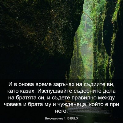 Picture 03 - Второзаконие 1:16 BULG - И в онова време заръчах на - Bible Verse Picture