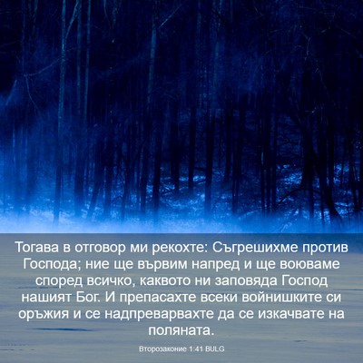 Picture 03 - Второзаконие 1:41 BULG - Тогава в отговор ми - Bible Verse Picture
