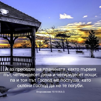 Picture 03 - Второзаконие 10:10 BULG - А аз преседях на планината, - Bible Verse Picture