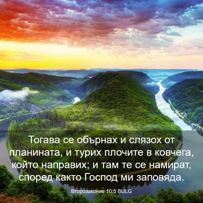 Picture 03 - Второзаконие 10:5 BULG - Тогава се обърнах и слязох - Bible Verse Picture