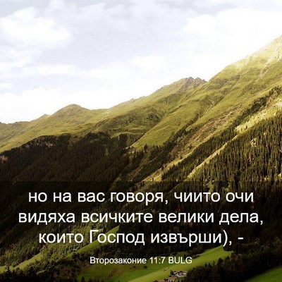 Picture 03 - Второзаконие 11:7 BULG - но на вас говоря, чиито очи - Bible Verse Picture