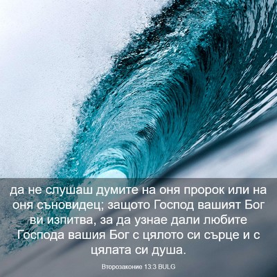 Picture 03 - Второзаконие 13:3 BULG - да не слушаш думите на оня - Bible Verse Picture