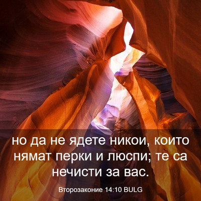 Picture 03 - Второзаконие 14:10 BULG - но да не ядете никои, които - Bible Verse Picture