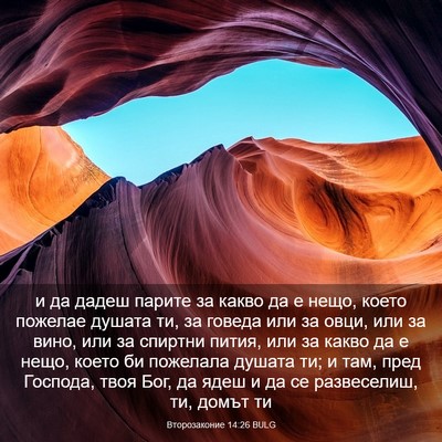 Picture 03 - Второзаконие 14:26 BULG - и да дадеш парите за какво - Bible Verse Picture