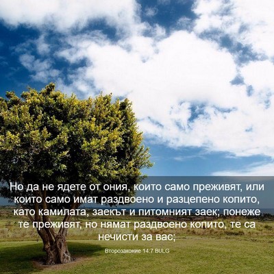 Picture 03 - Второзаконие 14:7 BULG - Но да не ядете от ония, - Bible Verse Picture