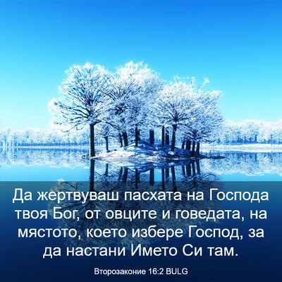 Picture 03 - Второзаконие 16:2 BULG - Да жертвуваш пасхата на - Bible Verse Picture
