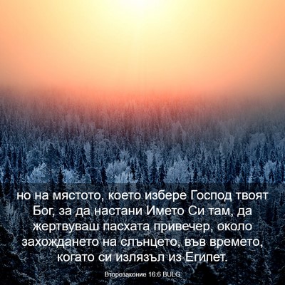 Picture 03 - Второзаконие 16:6 BULG - но на мястото, което избере - Bible Verse Picture