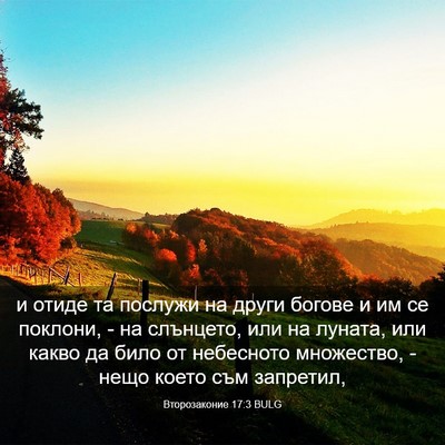 Picture 03 - Второзаконие 17:3 BULG - и отиде та послужи на други - Bible Verse Picture
