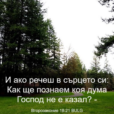 Picture 03 - Второзаконие 18:21 BULG - И ако речеш в сърцето си: - Bible Verse Picture