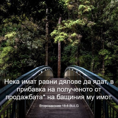 Picture 03 - Второзаконие 18:8 BULG - Нека имат равни дялове да - Bible Verse Picture