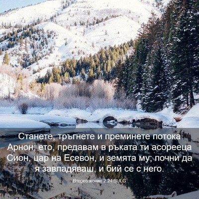 Picture 03 - Второзаконие 2:24 BULG - Станете, тръгнете и - Bible Verse Picture