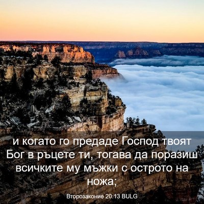Picture 03 - Второзаконие 20:13 BULG - и когато го предаде Господ - Bible Verse Picture